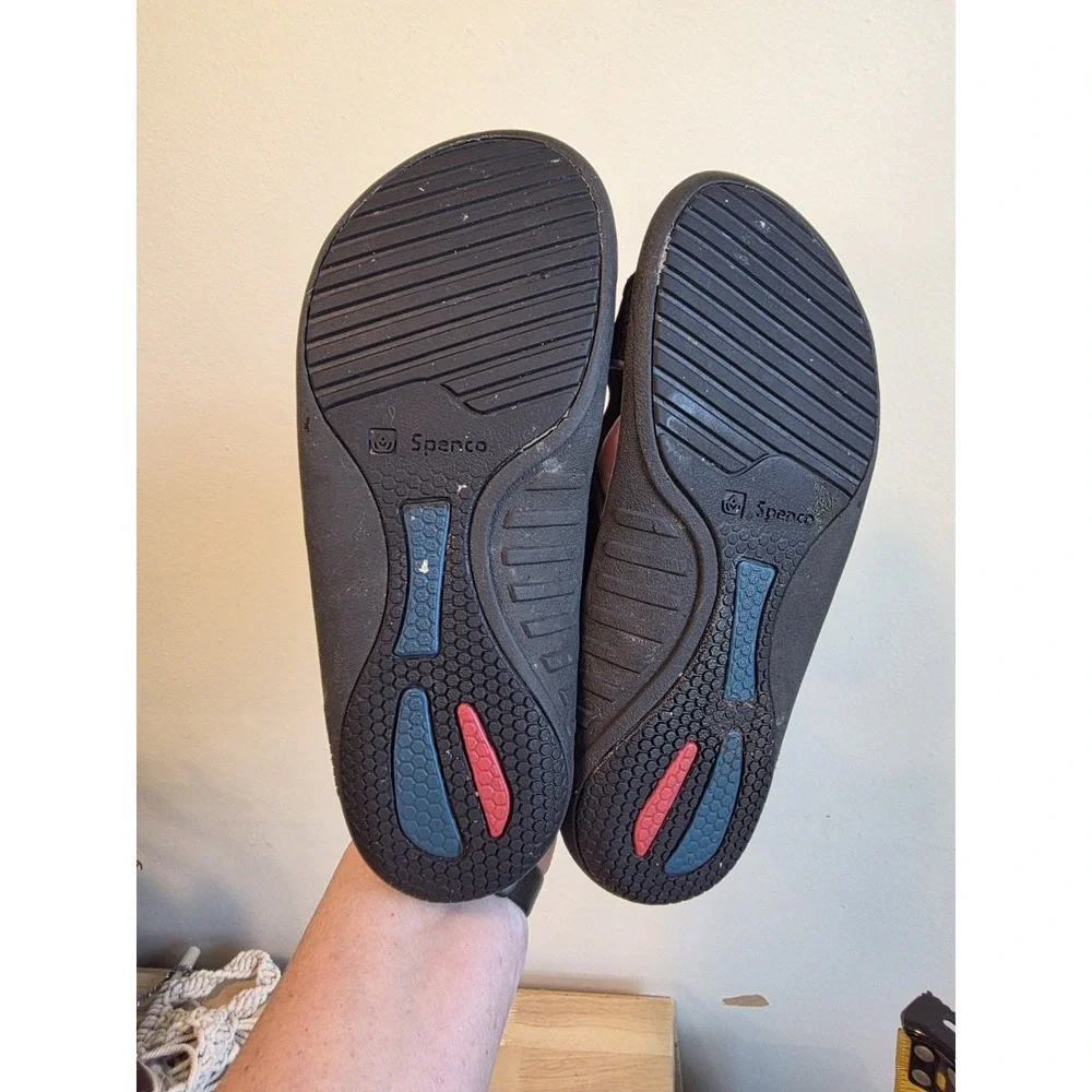 Spenco Kholo Slide Sandals Women's 7 Slip-On Arch Support Orthotic Black/Gray